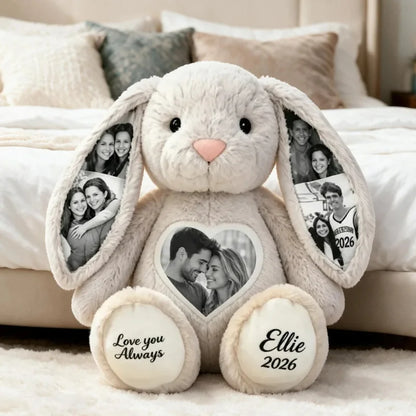 Personalized Love You Always Photo Collage Plush Bunny