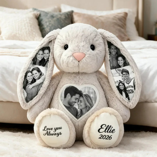 Personalized Love You Always Photo Collage Plush Bunny