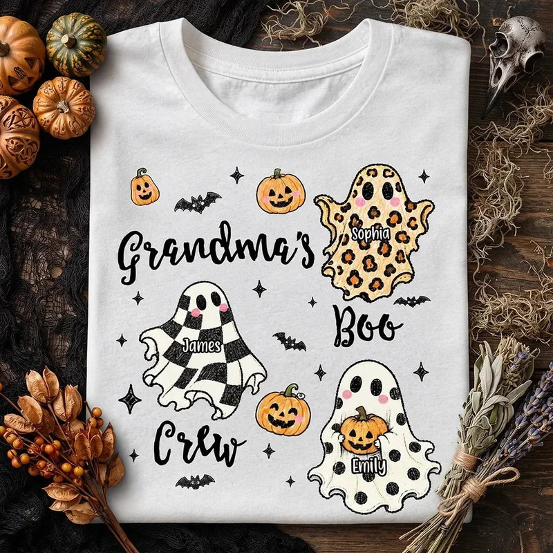Personalized Grandma's Boo Crew Halloween Shirt