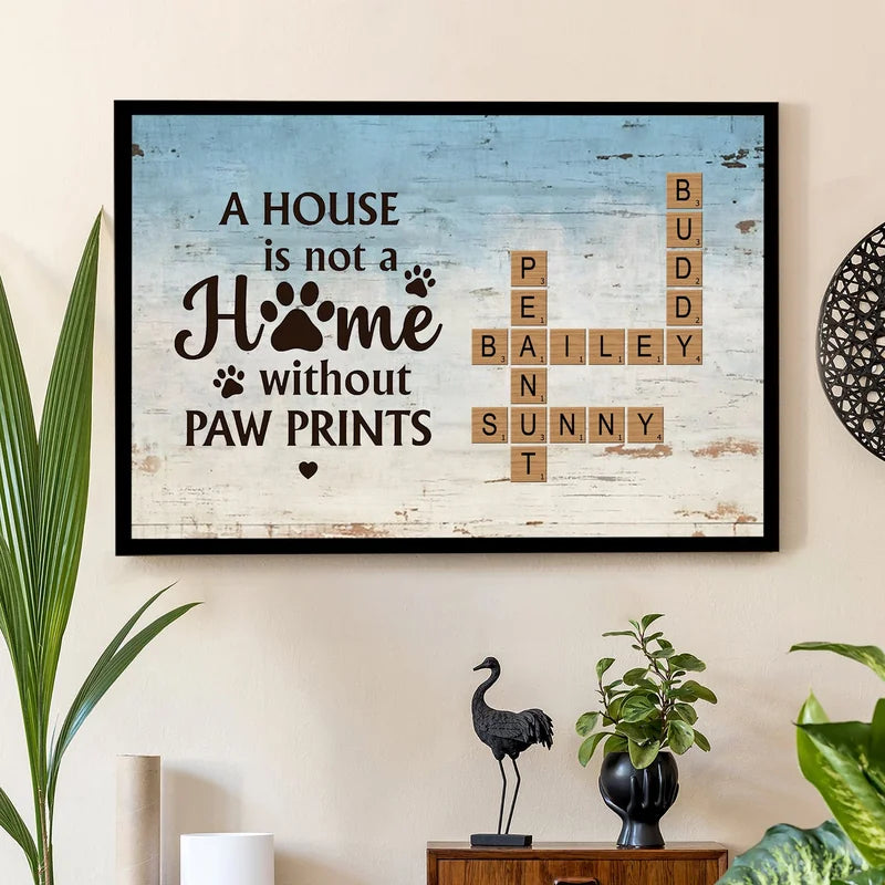 Personalized Paw Prints Pet Name Poster