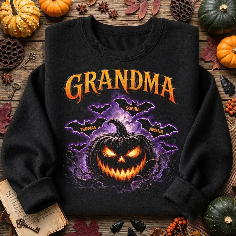 Personalized Grandma Jack O Lantern Halloween Shirt