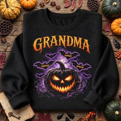 Personalized Grandma Jack O Lantern Halloween Shirt