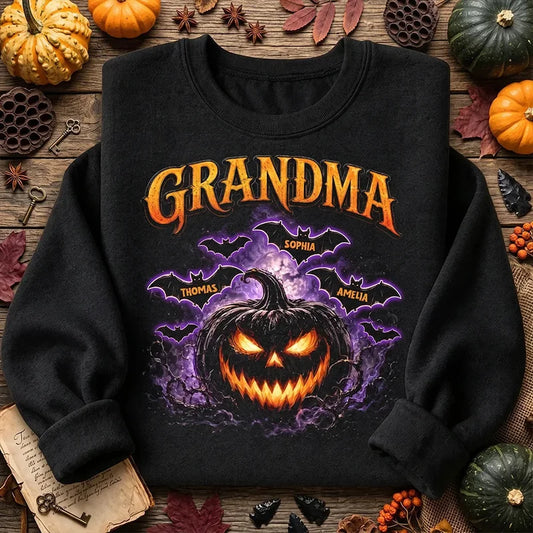 Personalized Grandma Jack O Lantern Halloween Shirt