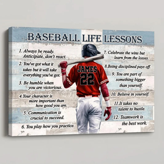 Personalized Baseball Life Lessons Poster and Canvas