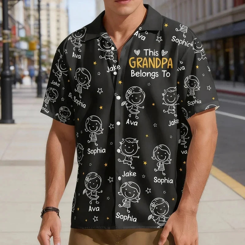 Personalized This Grandpa Belongs To Hawaiian Shirt