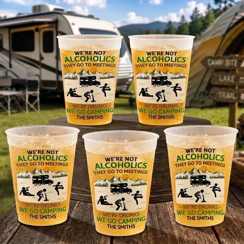 Personalized Drunk Stick Figure Camping Frosted Cup