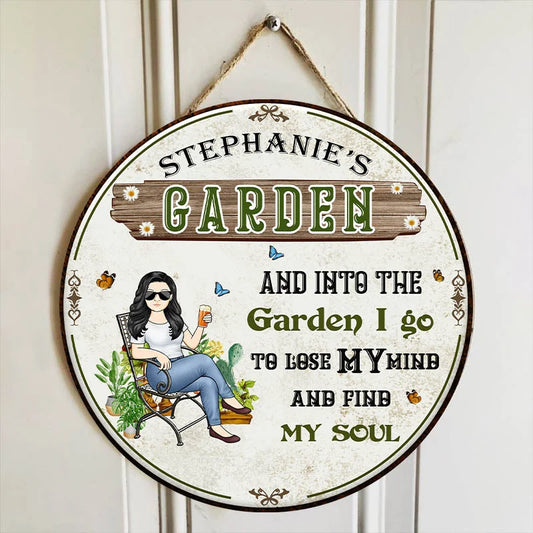 Personalized Into The Garden I Go Wooden Sign