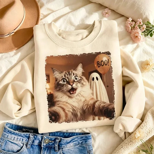 Custom Cat Halloween Selfie Gift 01
