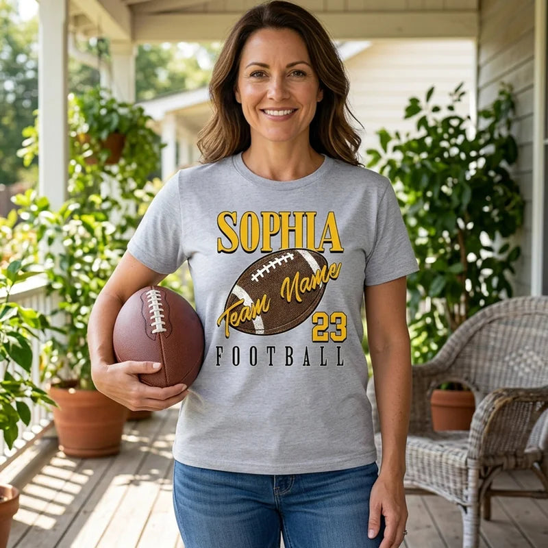 Personalized Born To Love Football T-Shirt