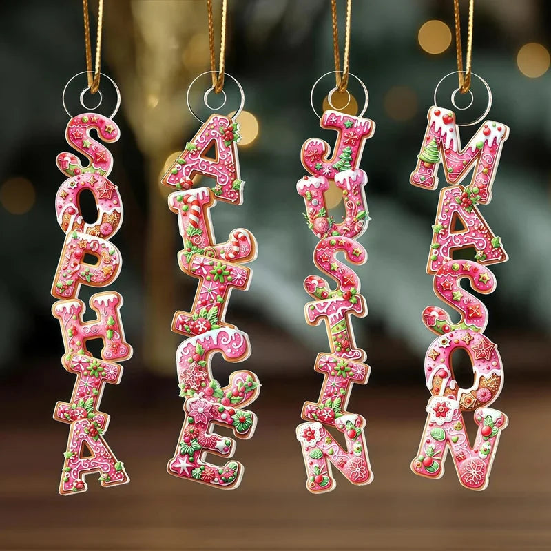 Custom Name Gingerbread Acrylic Ornament for Ornament