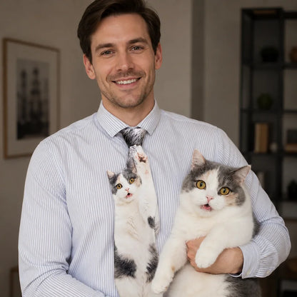 Custom Pet Necktie – Personalized Full Body Cat & Dog Tie from Photo