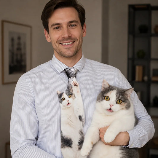 Custom Pet Necktie – Personalized Full Body Cat & Dog Tie from Photo