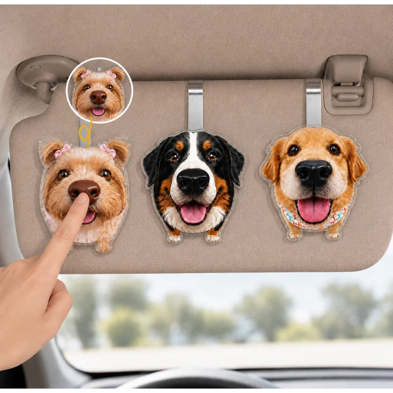 Custom Photo Puppy Nose Car Visor Clip