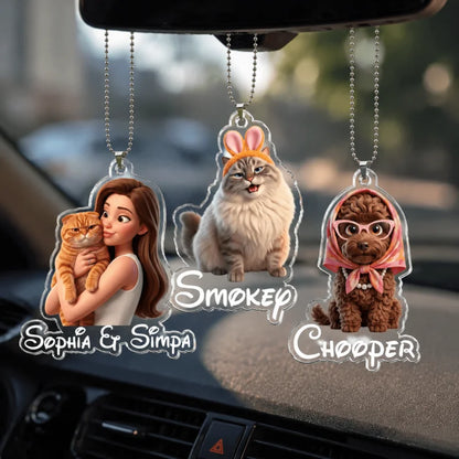 Custom Cartoon Pet Car Mirror Ornament