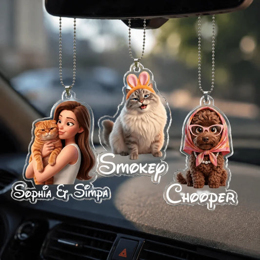 Custom Cartoon Pet Car Mirror Ornament