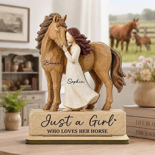 Personalized Horse Girl Wooden Ornament