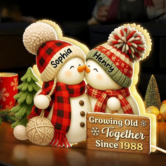 Custom Snowman Couple Light Box