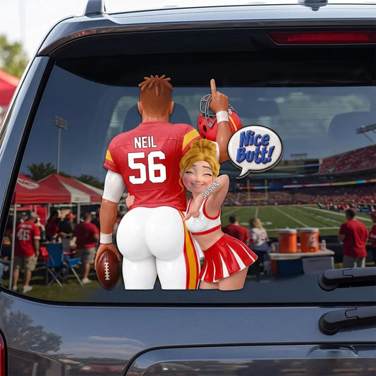 Custom Football Couple Car Decal