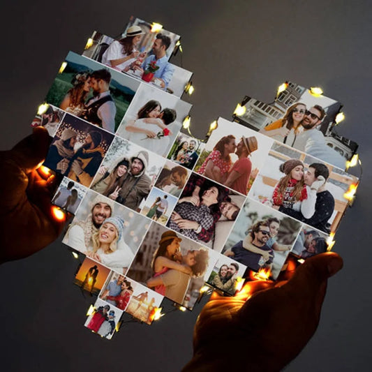 Kundenspezifische Herz-Form-Foto-Collage-Lampe mit Fotos 