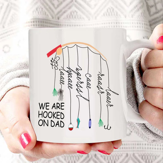 Cartoon Hooked on the best papa Custom mug