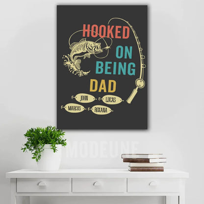 HOOKED ON BEING DAD Premium Canvas Family