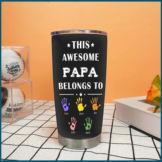 🥃Awesome PAPA Belongs to Custom Stainless Steel Tumbler