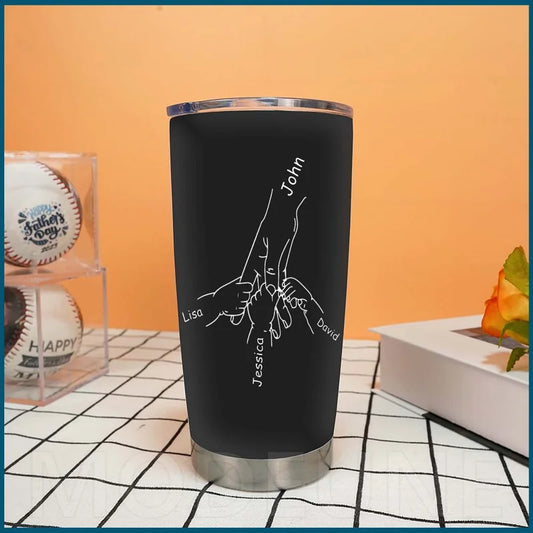🥃Hand In Hand I Will Always Protect You Custom Stainless Steel Tumbler