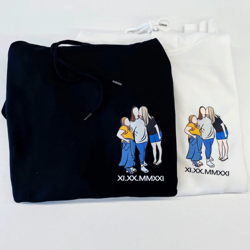 Personalisation Cartoon Roman Date Hoodie Printing👩‍❤️‍👨