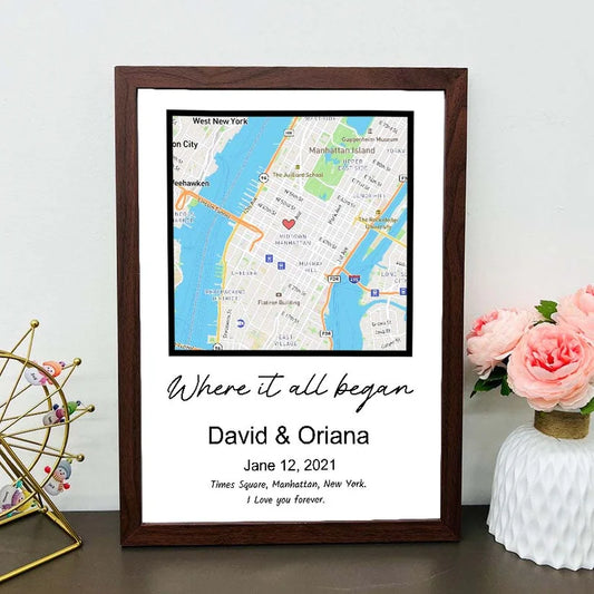 Where it all began - Custom Frame with Map