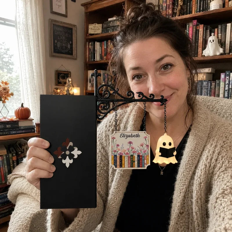 Customer holding personalized gifts