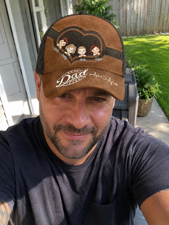 Customer wearing a personalized hat
