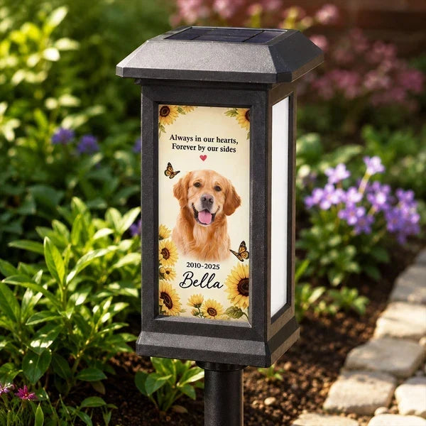 Personalized Sunflower Pet Memorial Solar Garden Light