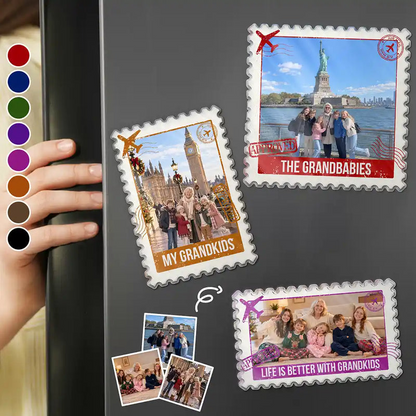 Personalized City Sightseeing Photo Stamp Magnet