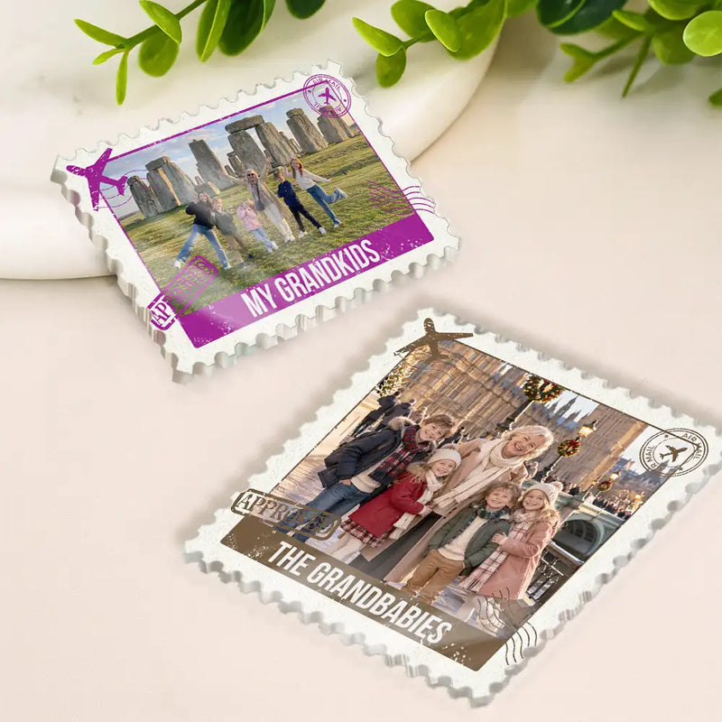 Personalized City Sightseeing Photo Stamp Magnet