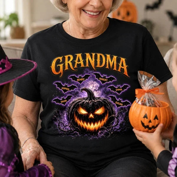 Personalized Grandma Jack O Lantern Halloween Shirt