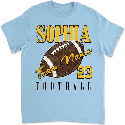 Personalized Born To Love Football T-Shirt