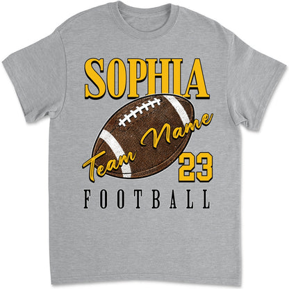 Personalized Born To Love Football T-Shirt