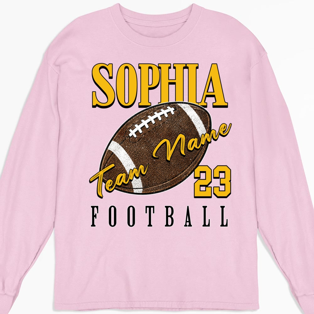 Personalized Born To Love Football T-Shirt