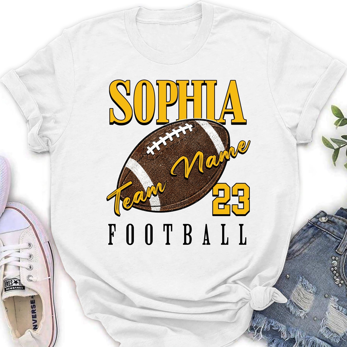 Personalized Born To Love Football T-Shirt