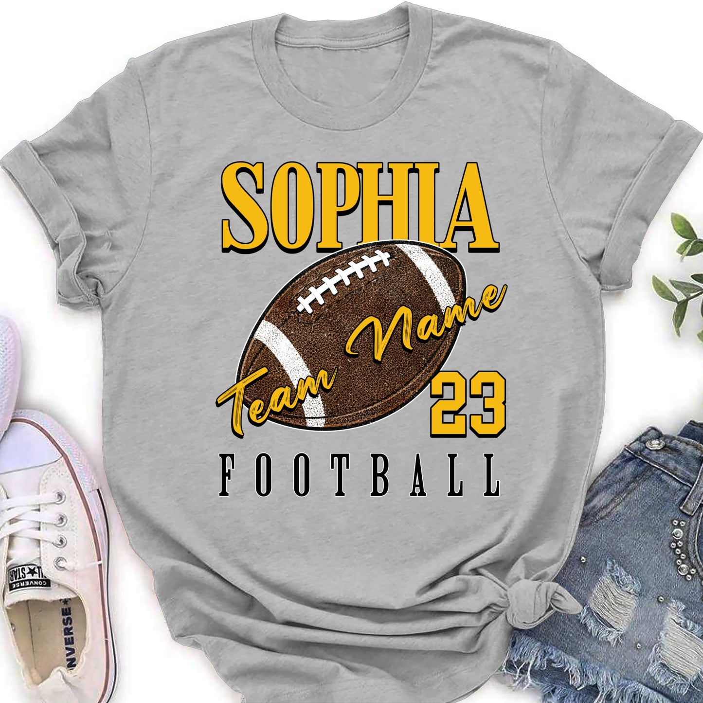 Personalized Born To Love Football T-Shirt