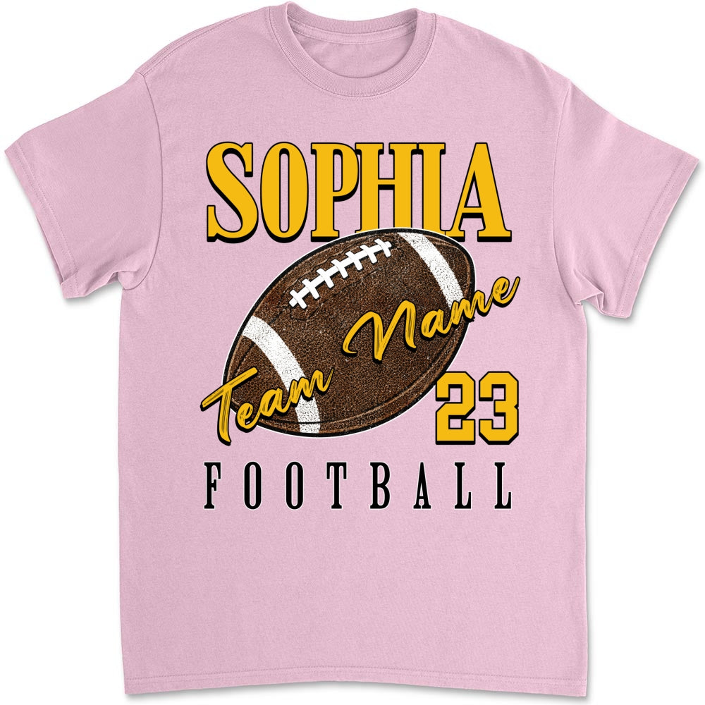 Personalized Born To Love Football T-Shirt