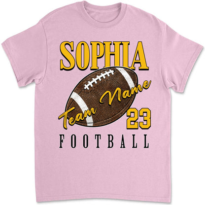 Personalized Born To Love Football T-Shirt