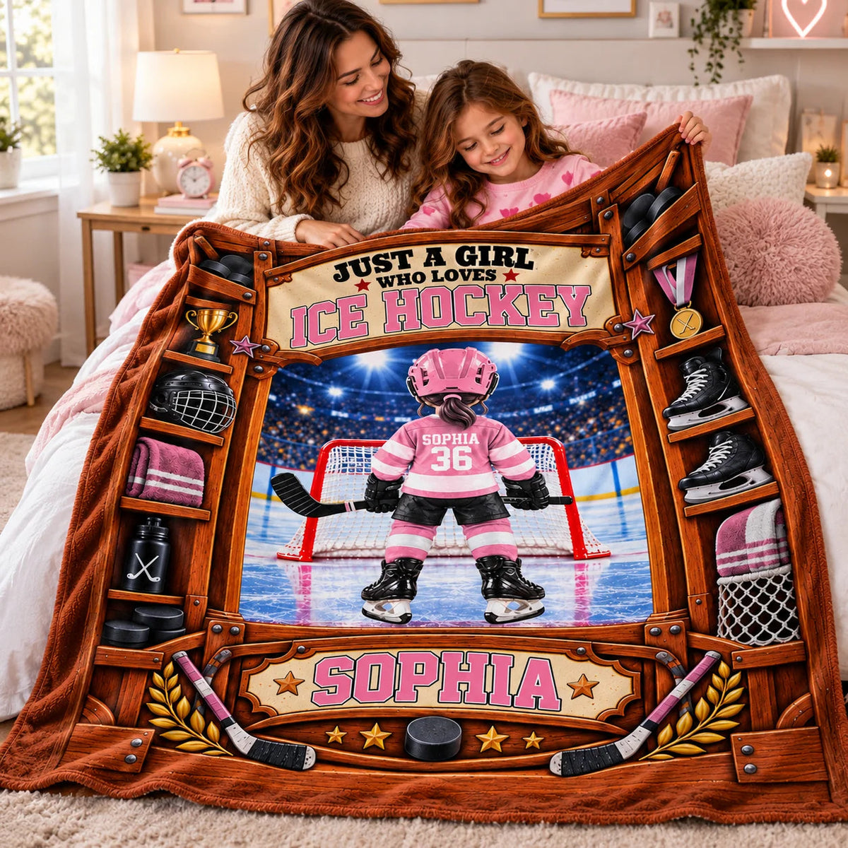 Custom Ice Hockey Blanket For Kids And Youth