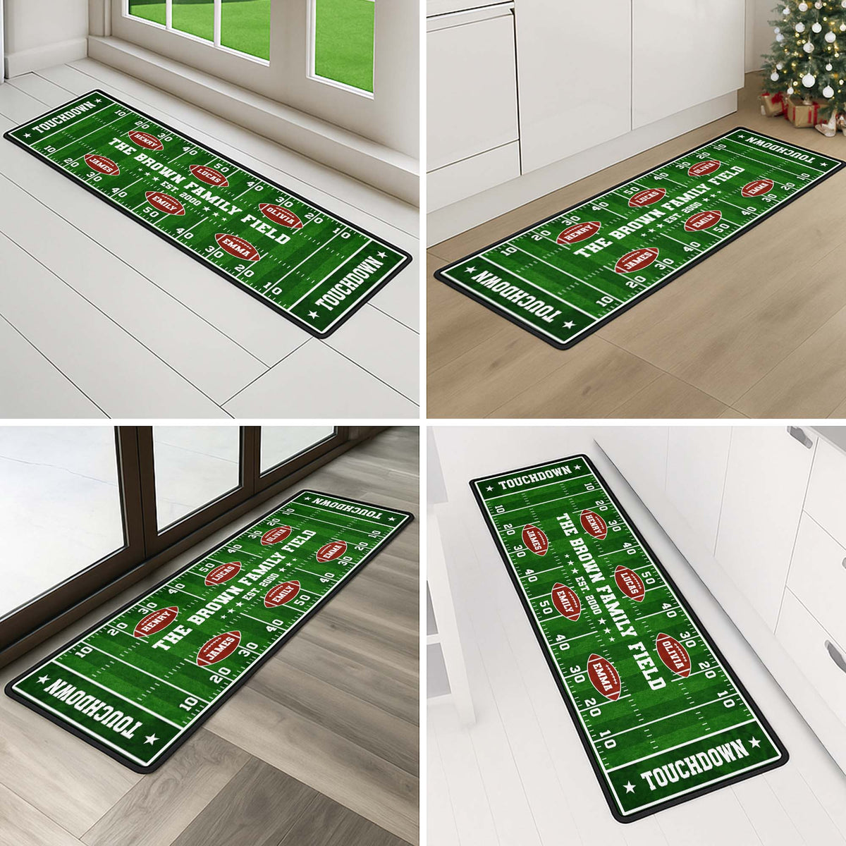 Personalized Family Field Touchdown Runner Rug