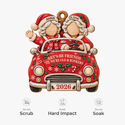 Personalized Let's Be Friends Til We're Old Wooden Ornament
