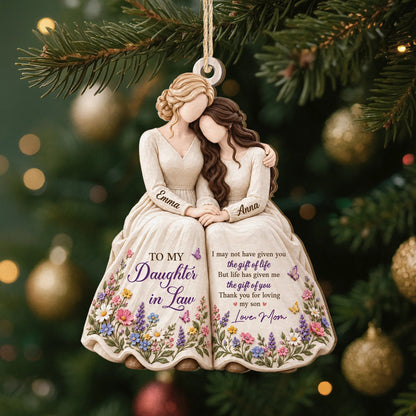 Personalized Thank You For Loving My Son Wooden Ornament