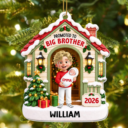 Personalized Promoted to Big Brother Acrylic Christmas Ornament