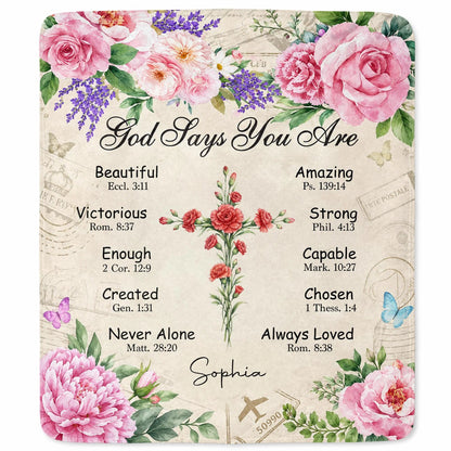 Personalized God Says You Are Christian Blanket