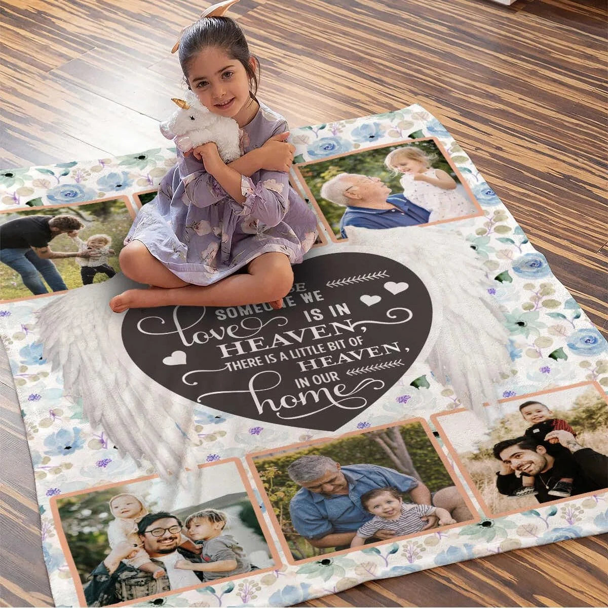 Personalized Someone In Heaven Memorial Quote Cozy Fleece Blanket