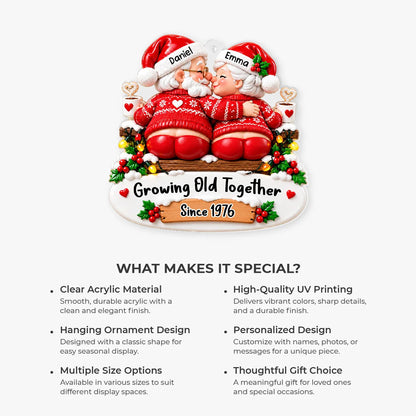 Growing Old Together Personalized Acrylic Ornament for Couples - Funny Christmas Keepsake Gift